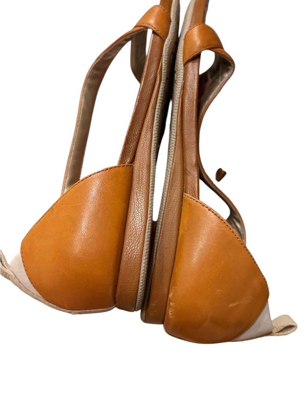 Cole Haan & Nike Cognac Leather Crisscross Strappy Vacation Summer Sandals sz 7 - Picture 12 of 16